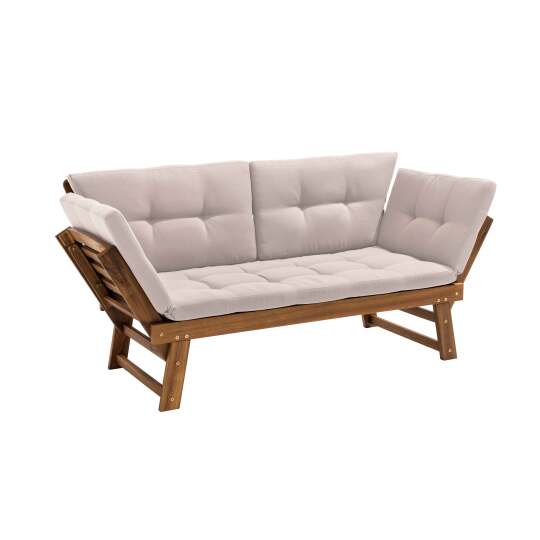 Divano da esterno relax in acacia con cuscini | Oviala