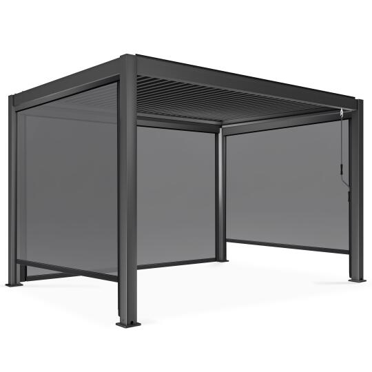 Pergola bioclimatica autoportante in alluminio 3x4m con 1, 2 o 3 tende da sole | Oviala