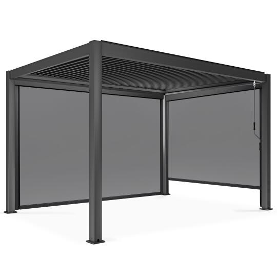 Pergola bioclimatica autoportante in alluminio 3x4m con 1, 2 o 3 tende da sole | Oviala