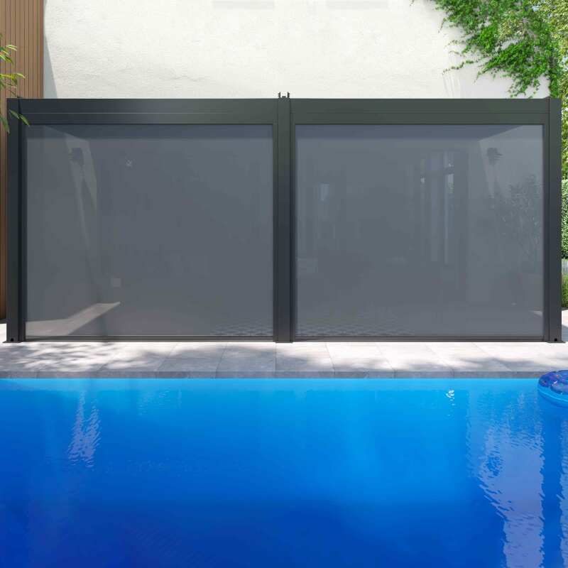 Pergola bioclimatica autoportante in alluminio di 3x6 m con 2 o 4 tende da sole