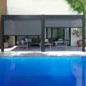 Pergola bioclimatica autoportante in alluminio di 3x6 m con 2 o 4 tende da sole