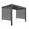 Pergola bioclimatica in alluminio addossata di 3x3 m con 1, 2 o 3 tende da sole