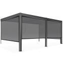 Pergola bioclimatica in alluminio addossata di 3x6 m con 2 o 4 tende da sole
