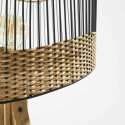 Lampada da terra in legno massello di mango e rattan