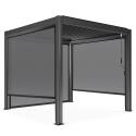 Pergola bioclimatica autoportante in alluminio di 3x3 m con 1, 2 o 3 tende da sole