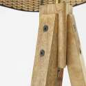 Lampada da terra in legno massello di mango e rattan