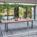 Set tavolo allungabile da giardino rettangolare 320 x 100 x 76 cm con 8 sedie e 2 sedie con braccioli
