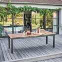 Set tavolo allungabile da giardino rettangolare 320 x 100 x 76 cm con 8 sedie e 2 sedie con braccioli