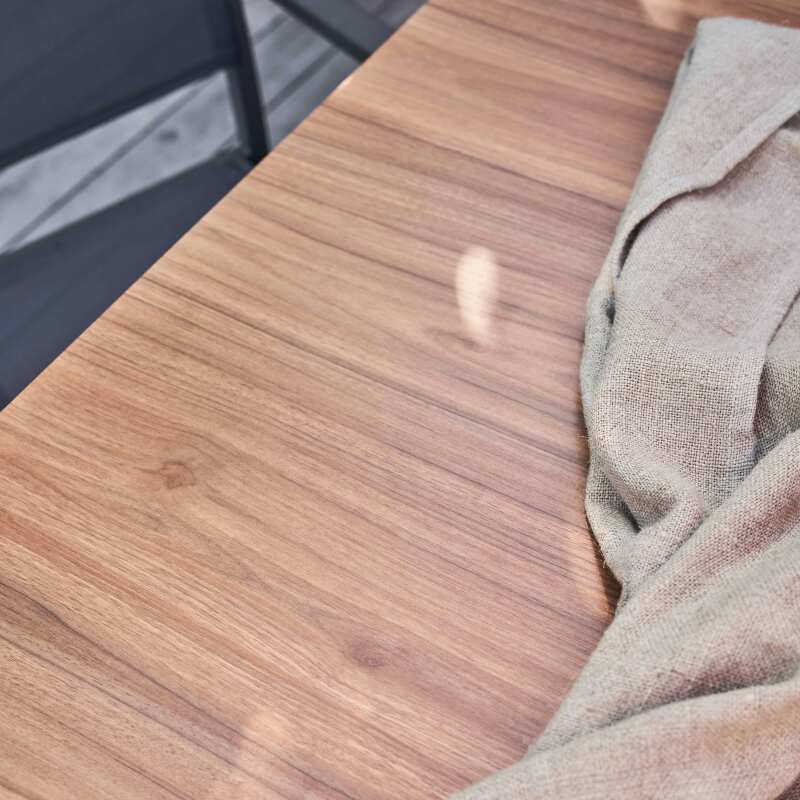 Set tavolo allungabile da giardino rettangolare 320 x 100 x 76 cm con 8 sedie e 2 sedie con braccioli