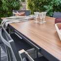 Set tavolo allungabile da giardino rettangolare 320 x 100 x 76 cm con 8 sedie e 2 sedie con braccioli