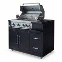 Mobili in acciaio Barbecue a gas 4 + 1 bruciatori per cucina esterna