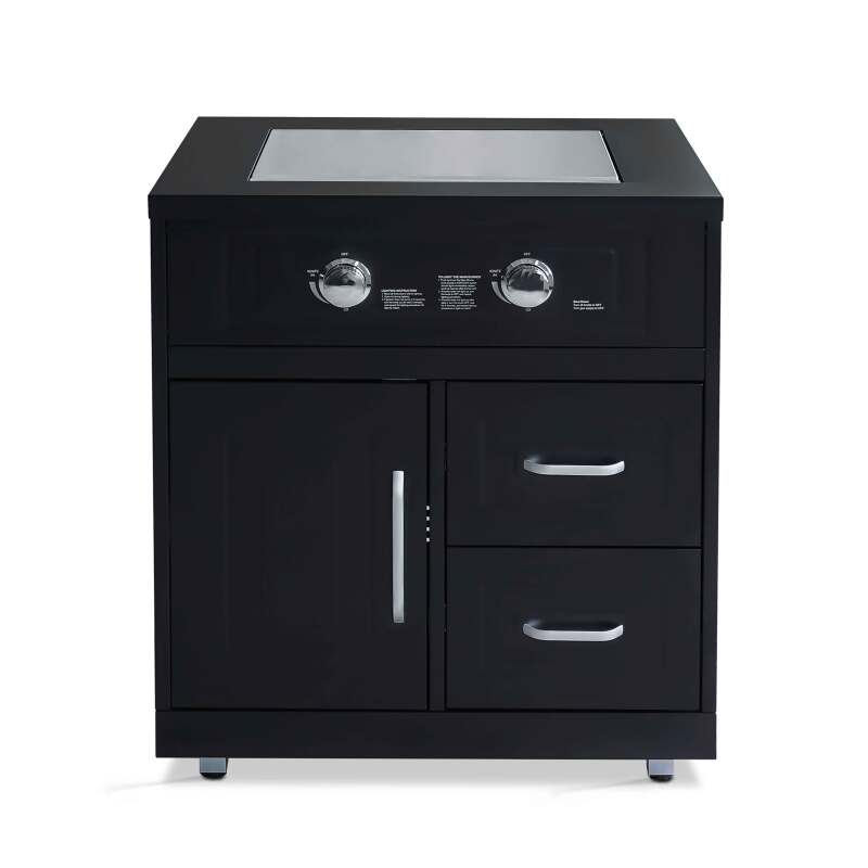 Modulo cucina a gas in acciaio a 2 fuochi per cucine da esterno