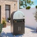 Cucina da esterno in acciaio nero 6 elementi con modulo cottura