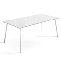 Tavolo da giardino rettangolare 180 x 90 cm e 6 sedie con braccioli in metallo