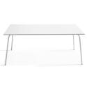 Tavolo da giardino rettangolare 180 x 90 cm e 6 sedie con braccioli in metallo