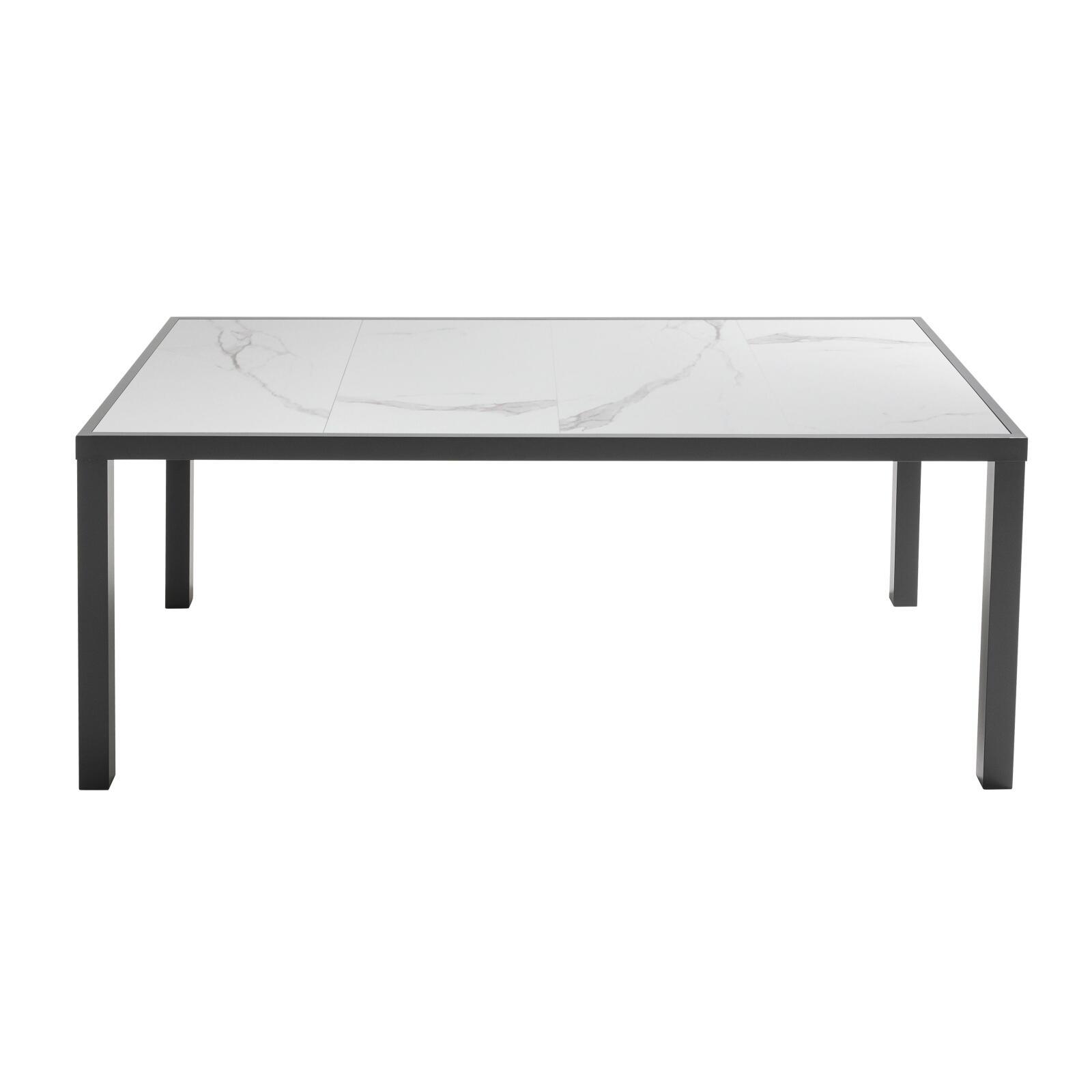 Tavolo da giardino in ceramica effetto marmo (185 x 95 x 74 cm)