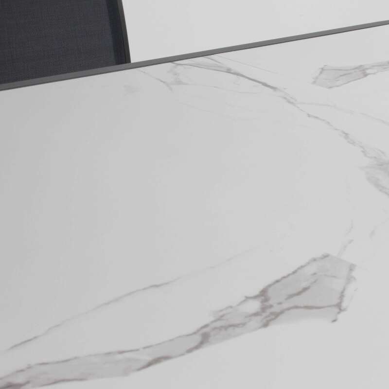 Tavolo da giardino in ceramica effetto marmo (185 x 95 x 74 cm)