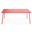 Tavolo da giardino rettangolare 180 x 90 cm e 6 sedie con braccioli in metallo