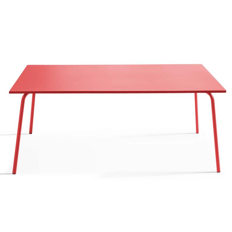 Tavolo da giardino rettangolare 180 x 90 cm e 6 sedie con braccioli in metallo