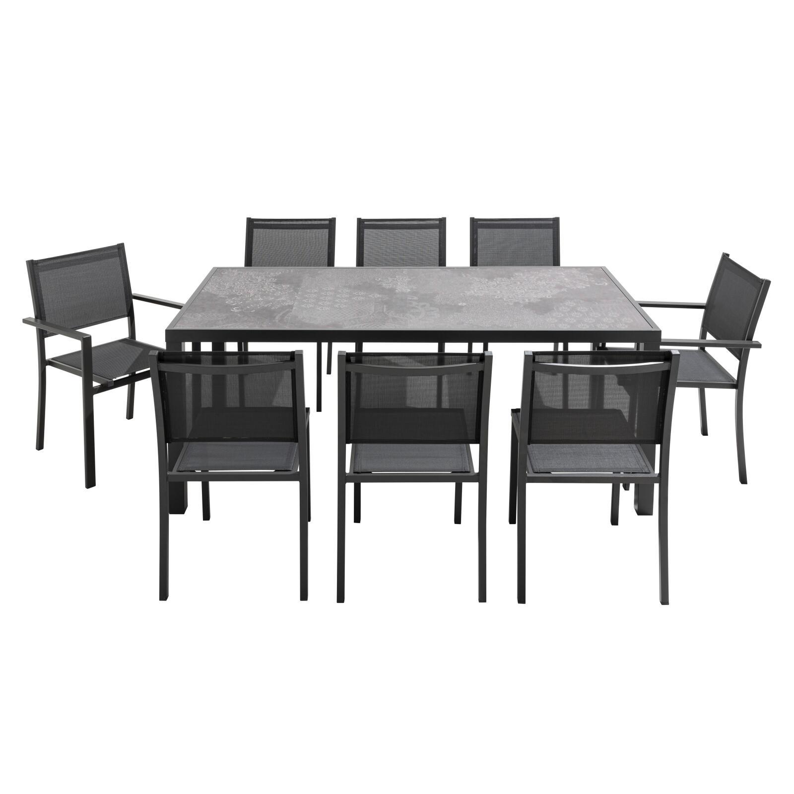 Tavolo da giardino in ceramica effetto francobollo (185 x 95 x 74 cm)