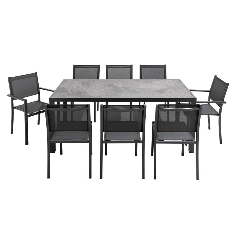 Tavolo da giardino in ceramica effetto francobollo (185 x 95 x 74 cm)