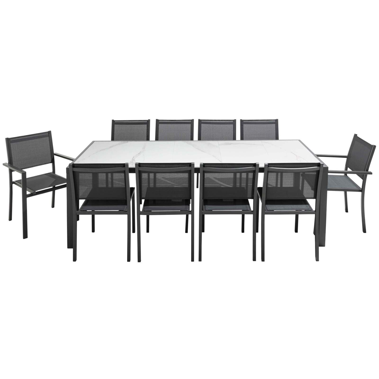 Tavolo da giardino in ceramica effetto marmo (230 x 95 x 74 cm)