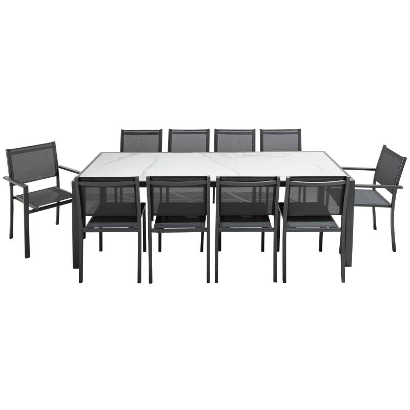 Tavolo da giardino in ceramica effetto marmo (230 x 95 x 74 cm)