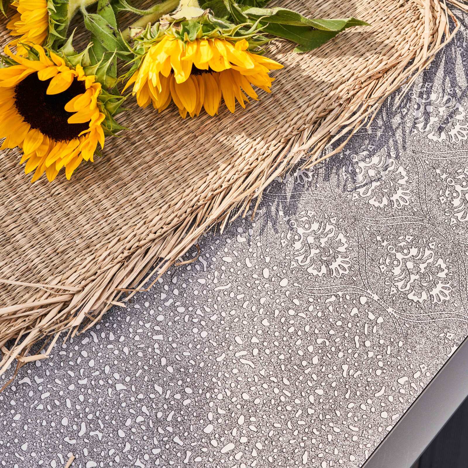 Tavolo da giardino in ceramica effetto francobollo (230 x 95 x 74 cm)