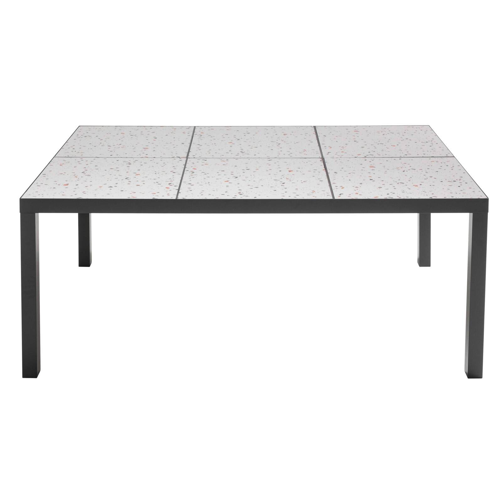 Tavolo da giardino in ceramica effetto terrazzo (182 x 121 x 74 cm)