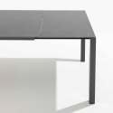 Tavolo da giardino rettangolare allungabile (180/240 x 90 x 75 cm) in alluminio e pietra grigio antracite