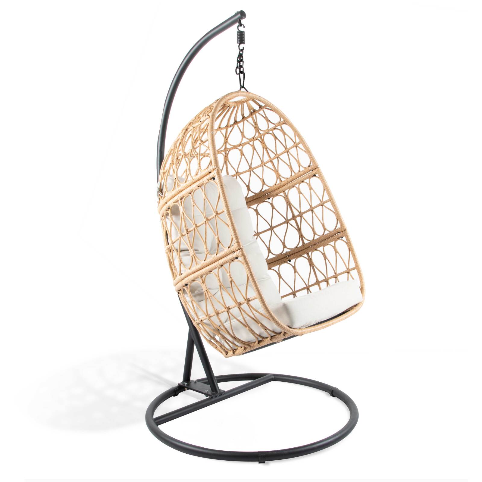 Poltroncina sospesa da giardino in resina intrecciata