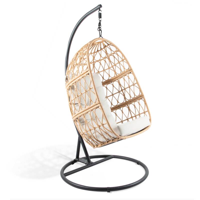 Poltroncina sospesa da giardino in resina intrecciata