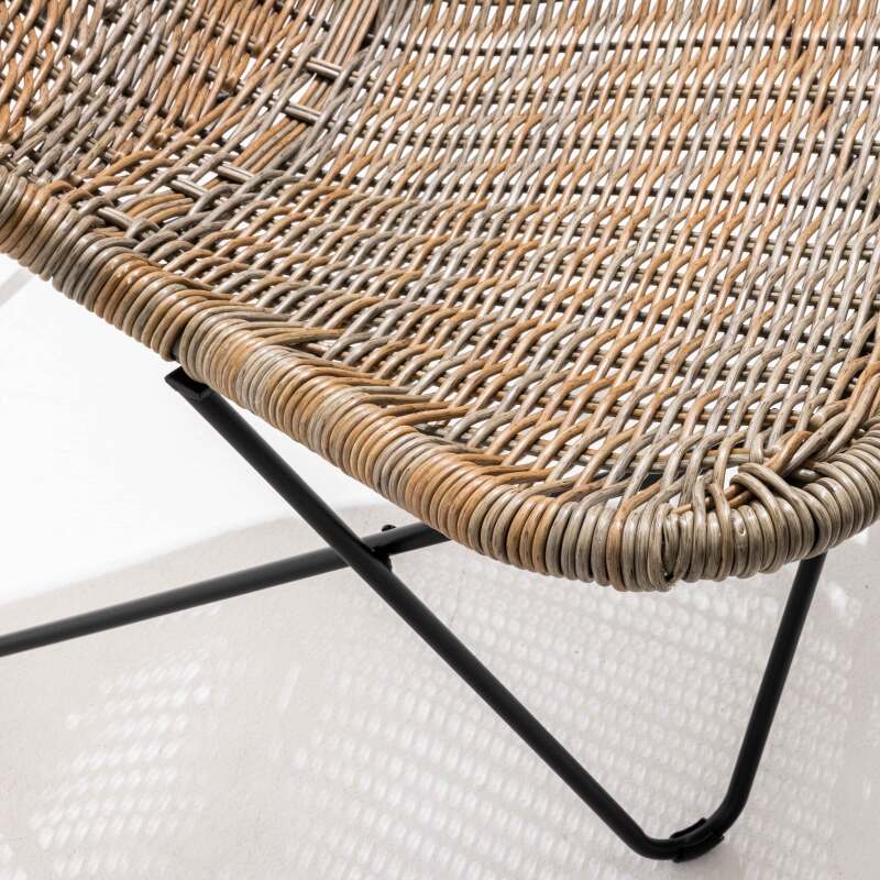 Set di 2 poltrone da giardino in resina intrecciata