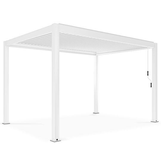 Pergola bioclimatica autoportante 3x4m in alluminio bianco | Oviala