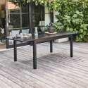Tavolo da giardino rettangolare allungabile in alluminio con 6 sedie e 2 sedie con braccioli