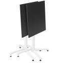 Tavolo da giardino quadrato 60 x 60 cm con gamba basculante in HPL bianco