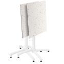Tavolo da giardino quadrato 60 x 60 cm con gamba basculante in HPL bianco