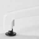Tavolo da giardino quadrato 60 x 60 cm con gamba basculante in HPL bianco