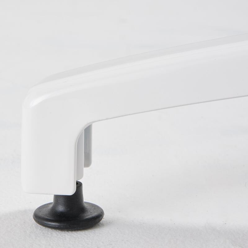 Tavolo da giardino quadrato 60 x 60 cm con gamba basculante in HPL bianco