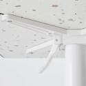 Tavolo da giardino quadrato 60 x 60 cm con gamba basculante in HPL bianco