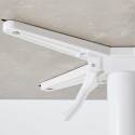 Tavolo da giardino quadrato 60 x 60 cm con gamba basculante in HPL bianco