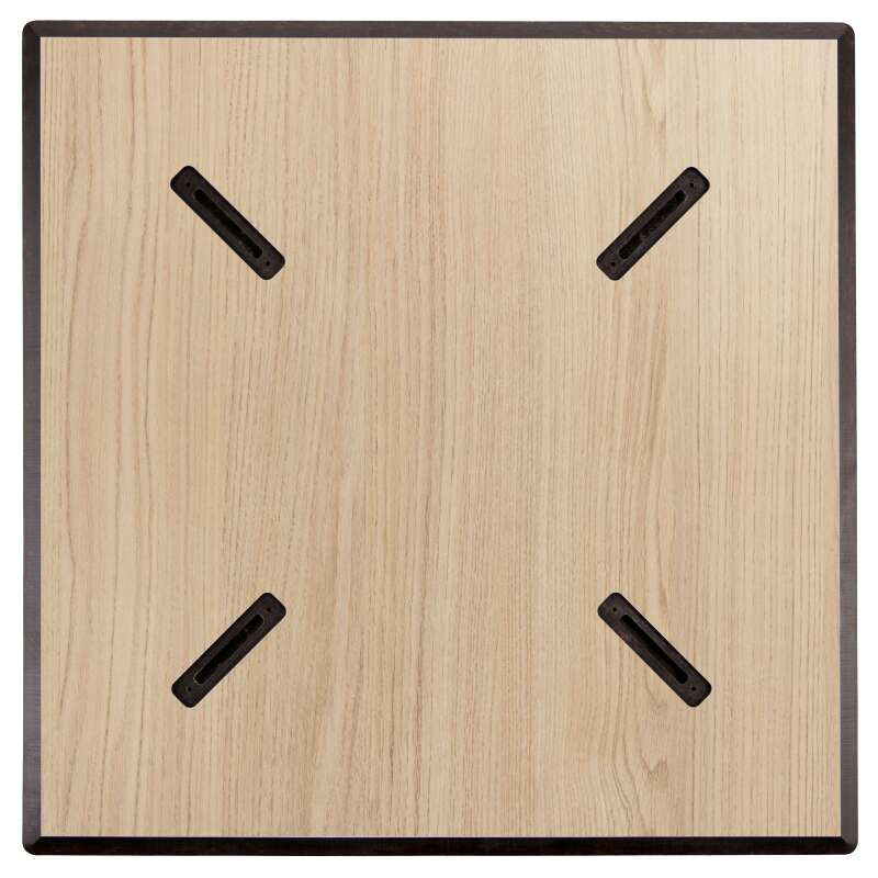 Tavolo da giardino quadrato 60 x 60 cm con gamba basculante in HPL bianco (6/7)