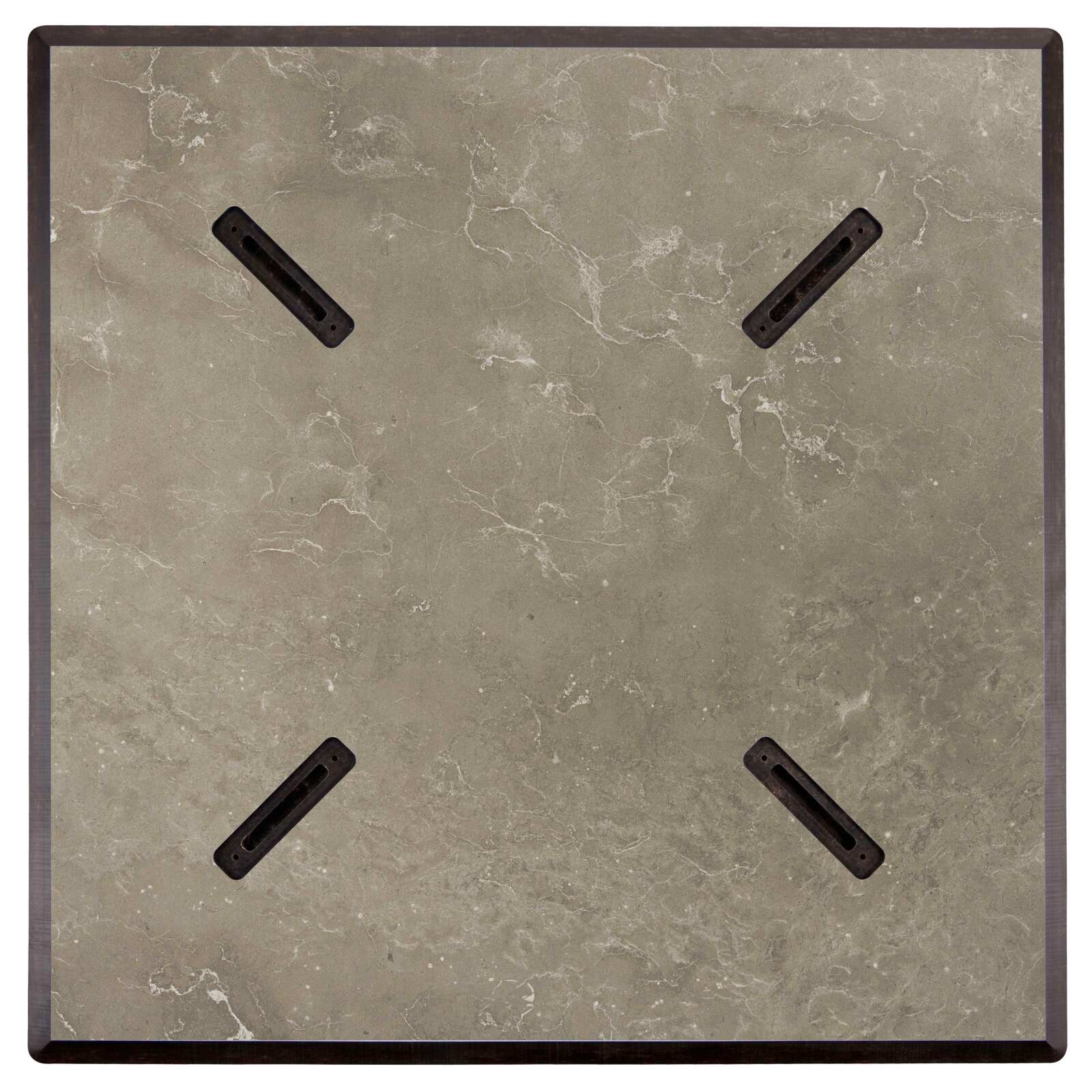Tavolo da giardino quadrato 60 x 60 cm con gamba basculante in HPL bianco