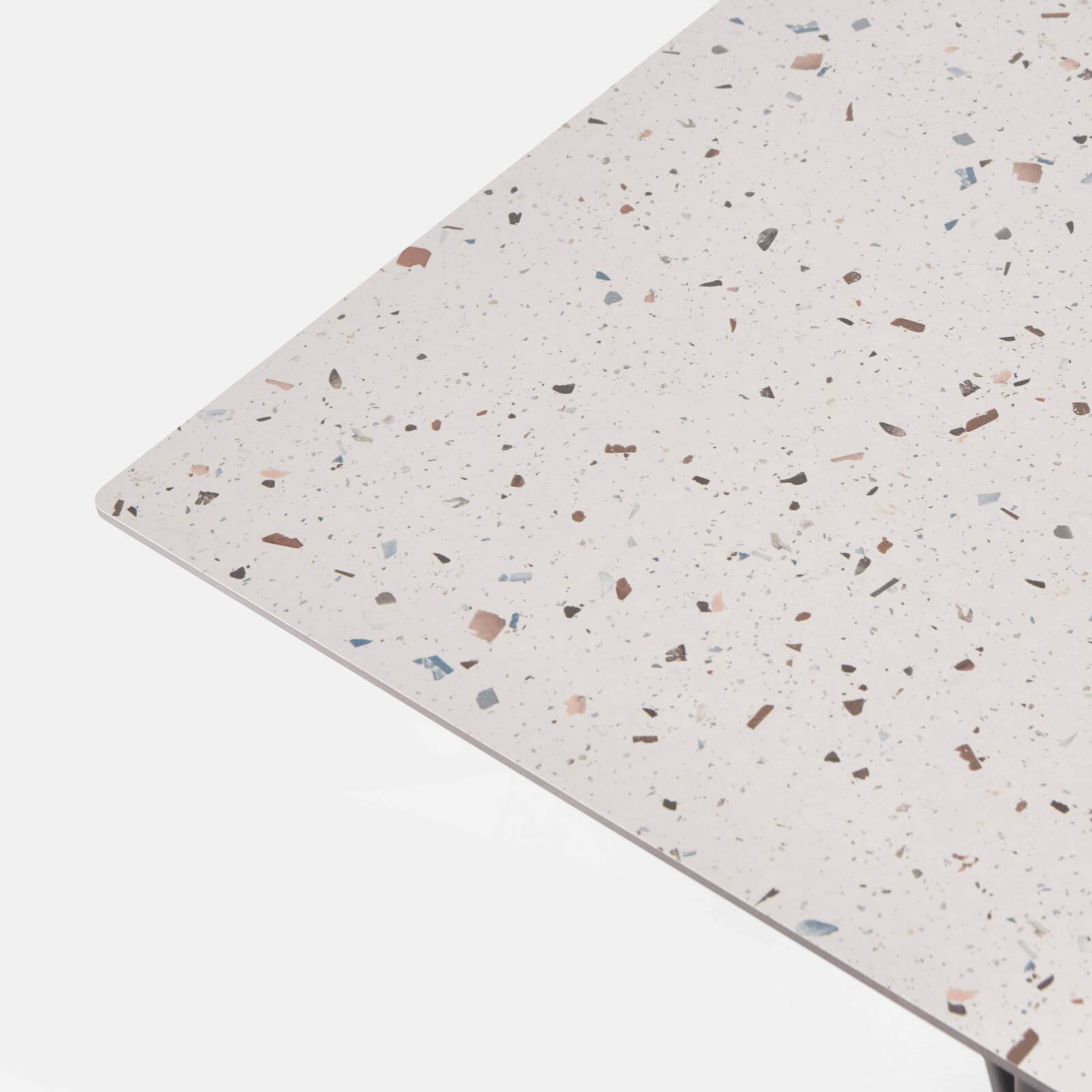 Tavolo da giardino quadrato 60 x 60 cm con gamba basculante in HPL bianco