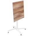 Tavolo da giardino quadrato 70 x 70 cm con gamba basculante bianca in HPL