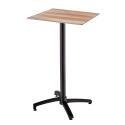 Tavolo alto quadrato reclinabile in ardesia grigio scuro 60 x 60 cm in HPL e 2 seggioloni in metallo