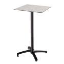 Tavolo alto quadrato reclinabile in ardesia grigio scuro 60 x 60 cm in HPL e 2 seggioloni in metallo