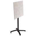 Tavolo alto quadrato reclinabile in ardesia grigio scuro 60 x 60 cm in HPL e 2 seggioloni in metallo