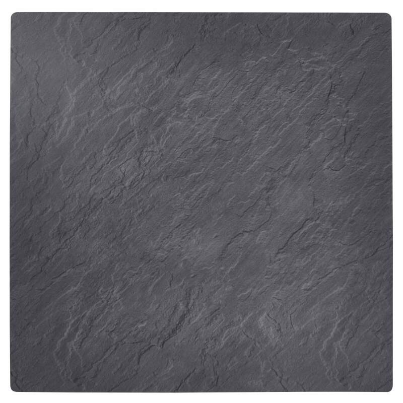 Tavolo alto quadrato reclinabile in ardesia grigio scuro 60 x 60 cm in HPL e 2 seggioloni in metallo