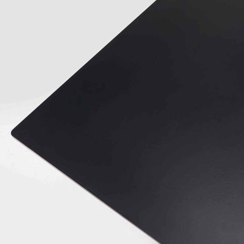 Tavolo alto quadrato reclinabile in ardesia grigio scuro 60 x 60 cm in HPL e 2 seggioloni in metallo